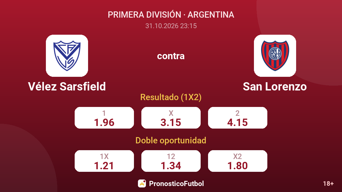 Vélez Sarsfield - San Lorenzo — cuotas