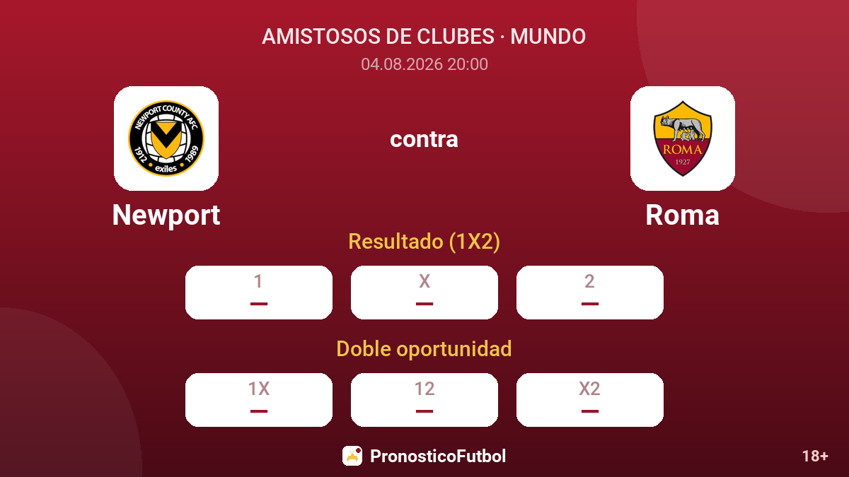 Newport contra Roma — cuotas