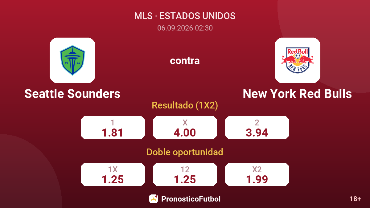 Seattle Sounders - New York Red Bulls — cuotas