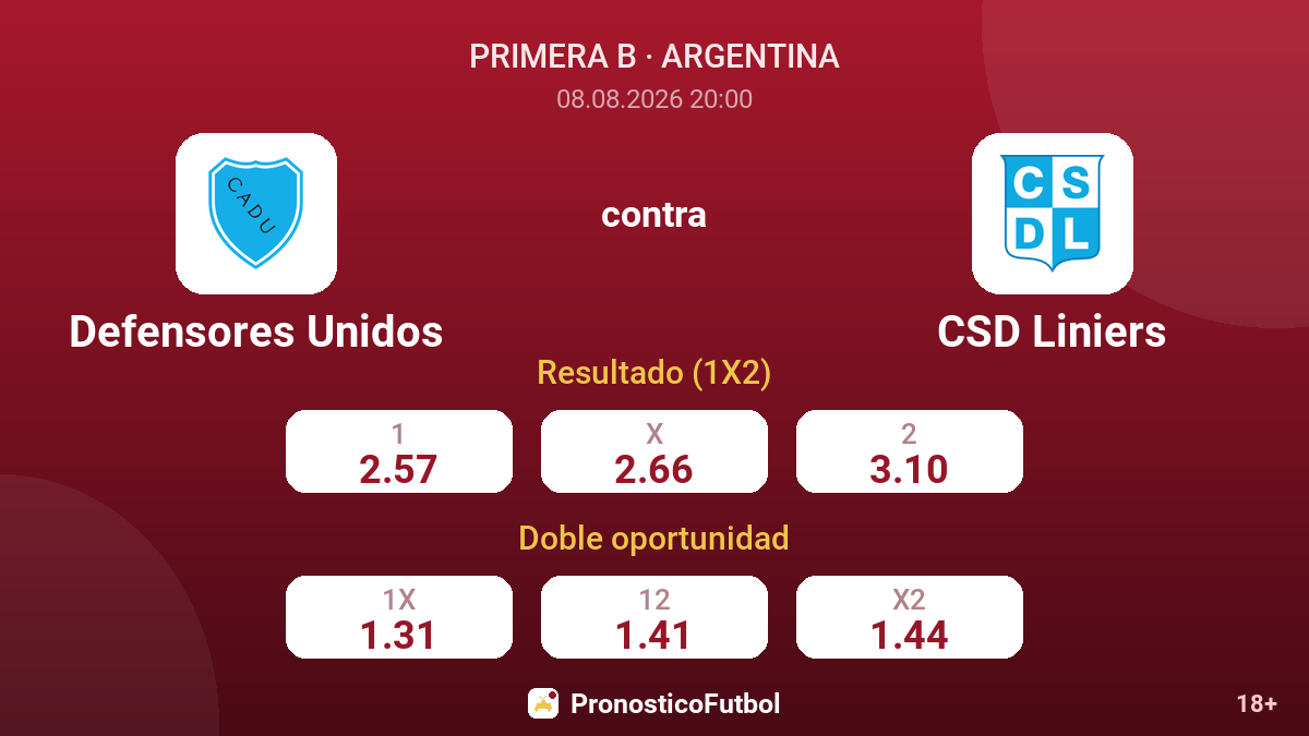 Defensores Unidos - CSD Liniers — cuotas