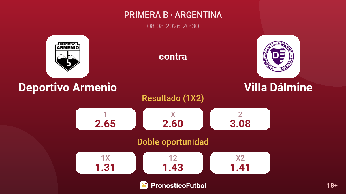 Deportivo Armenio - Villa Dálmine — cuotas