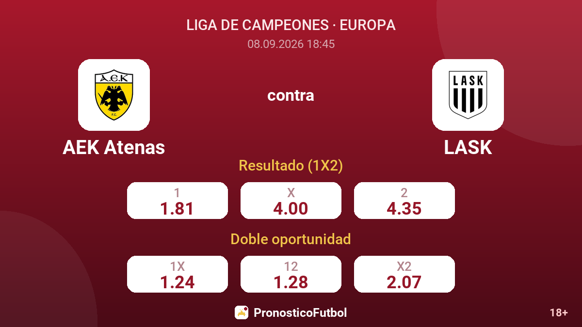 AEK Atenas - LASK — cuotas