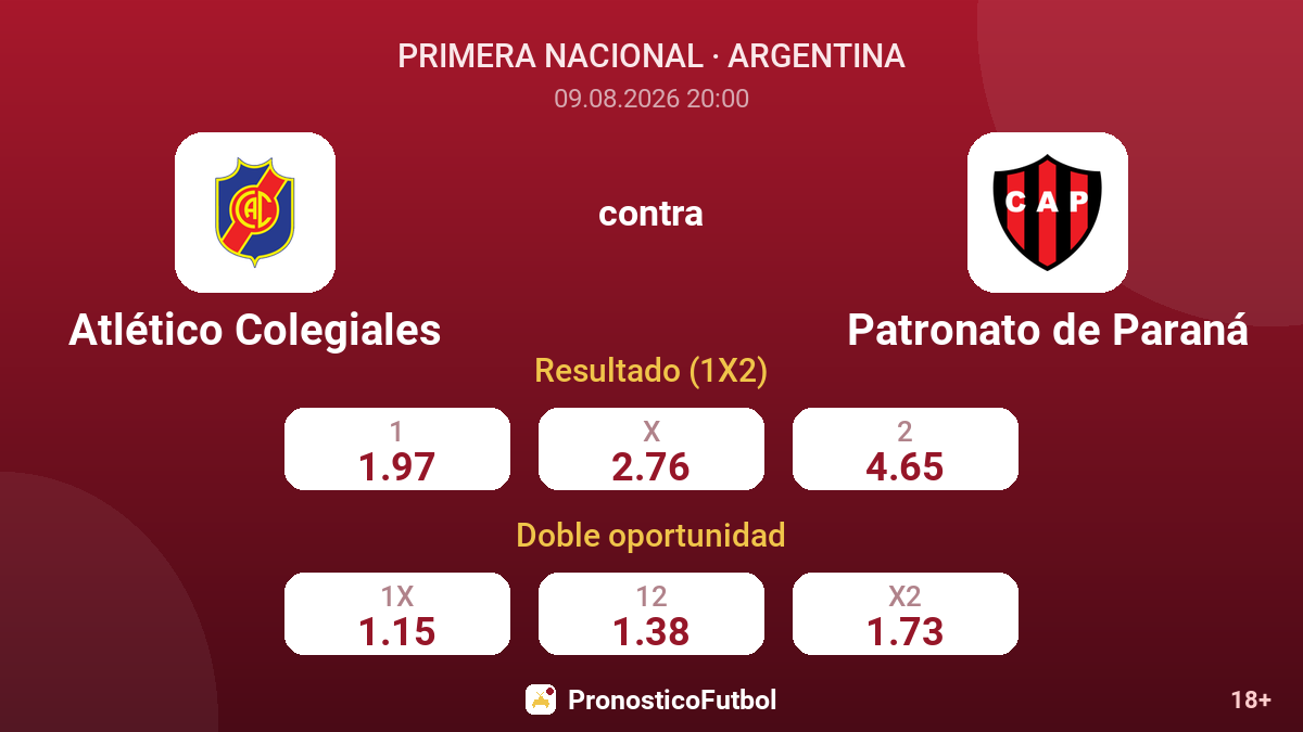 Atlético Colegiales - Patronato de Paraná — cuotas