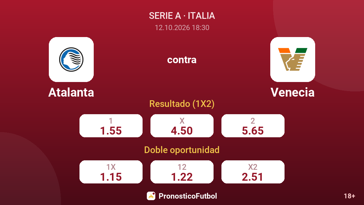 Atalanta - Venecia — cuotas