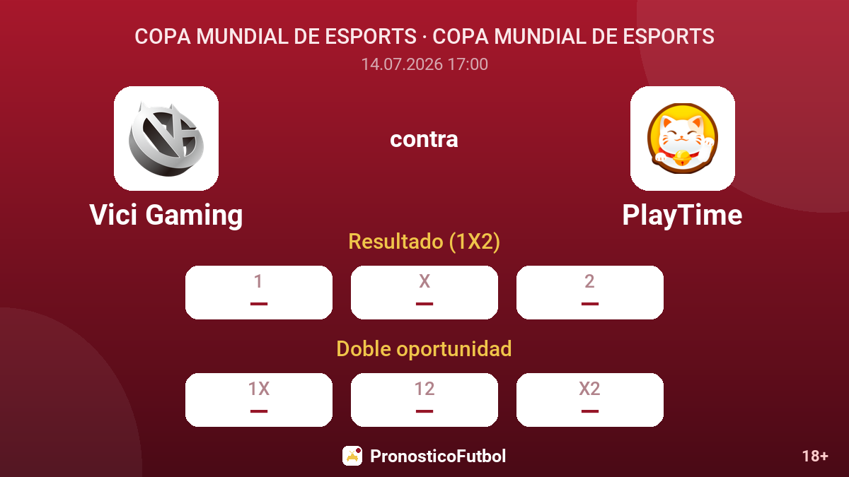 Vici Gaming contra PlayTime — cuotas