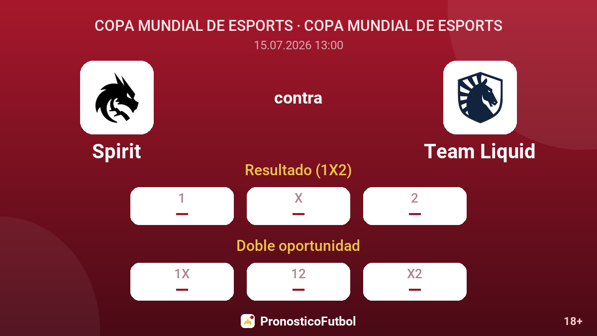 Spirit contra Team Liquid — cuotas