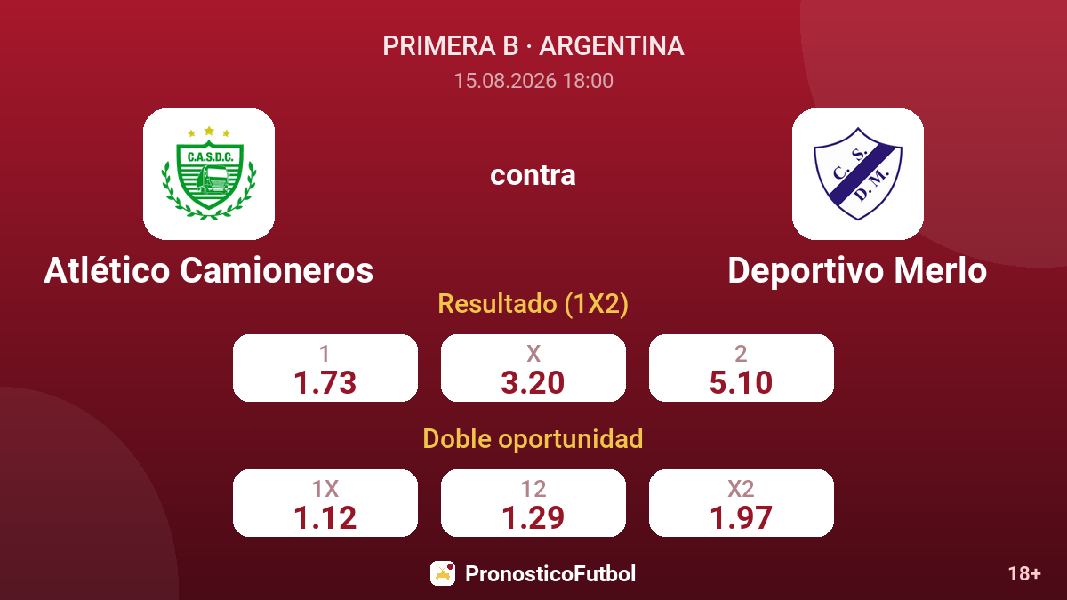 Atlético Camioneros - Deportivo Merlo — cuotas