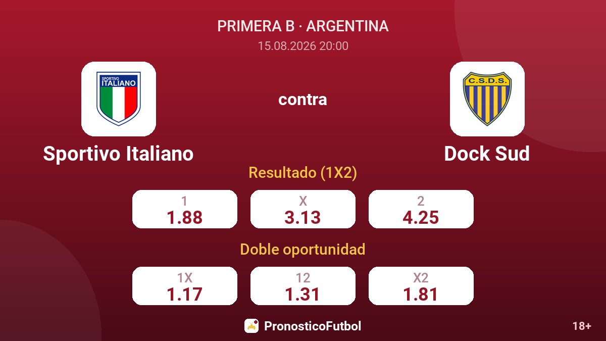 Sportivo Italiano - Dock Sud — cuotas
