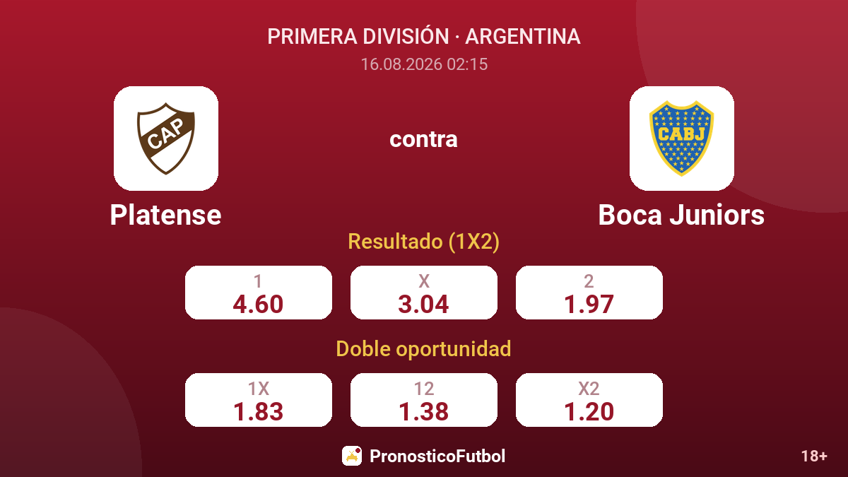 Platense - Boca Juniors — cuotas