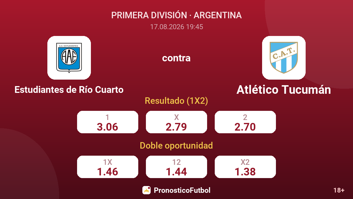 Estudiantes de Río Cuarto - Atlético Tucumán — cuotas