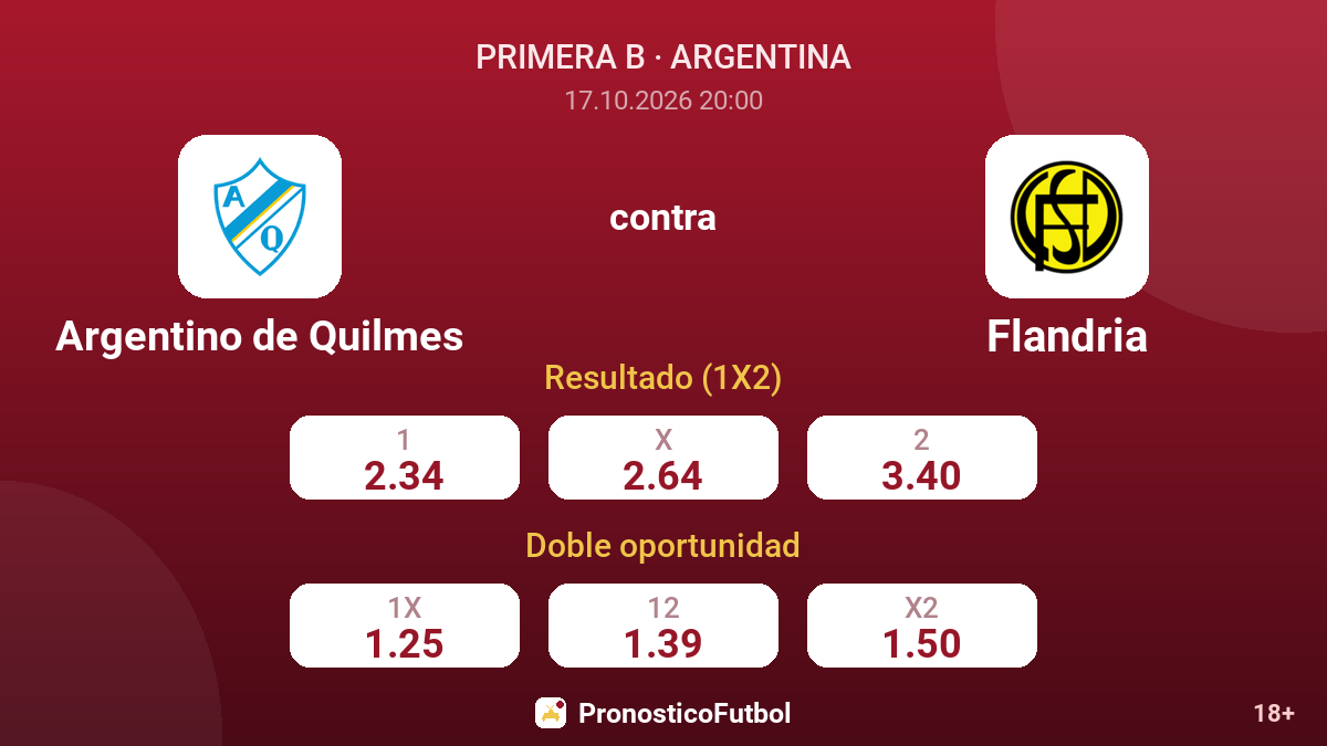 Argentino de Quilmes - Flandria — cuotas
