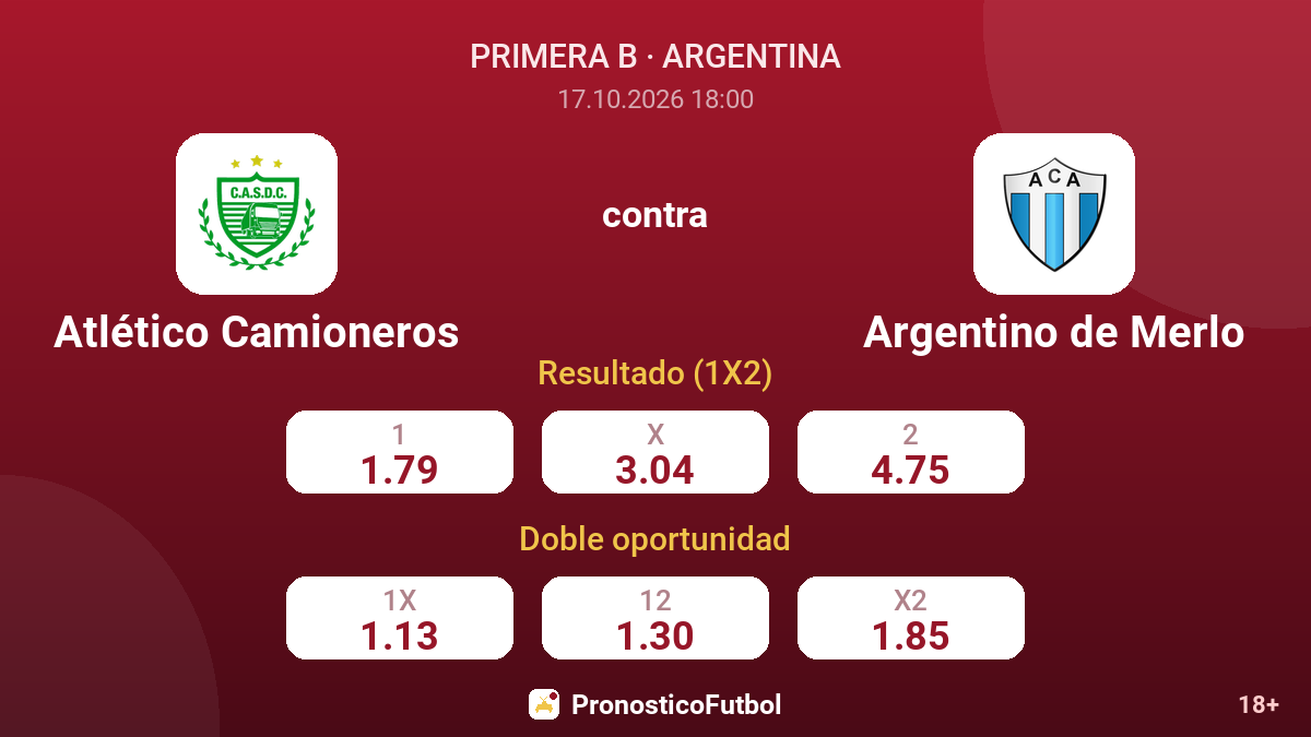 Atlético Camioneros - Argentino de Merlo — cuotas