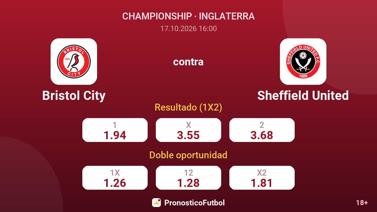 Bristol City - Sheffield United — cuotas
