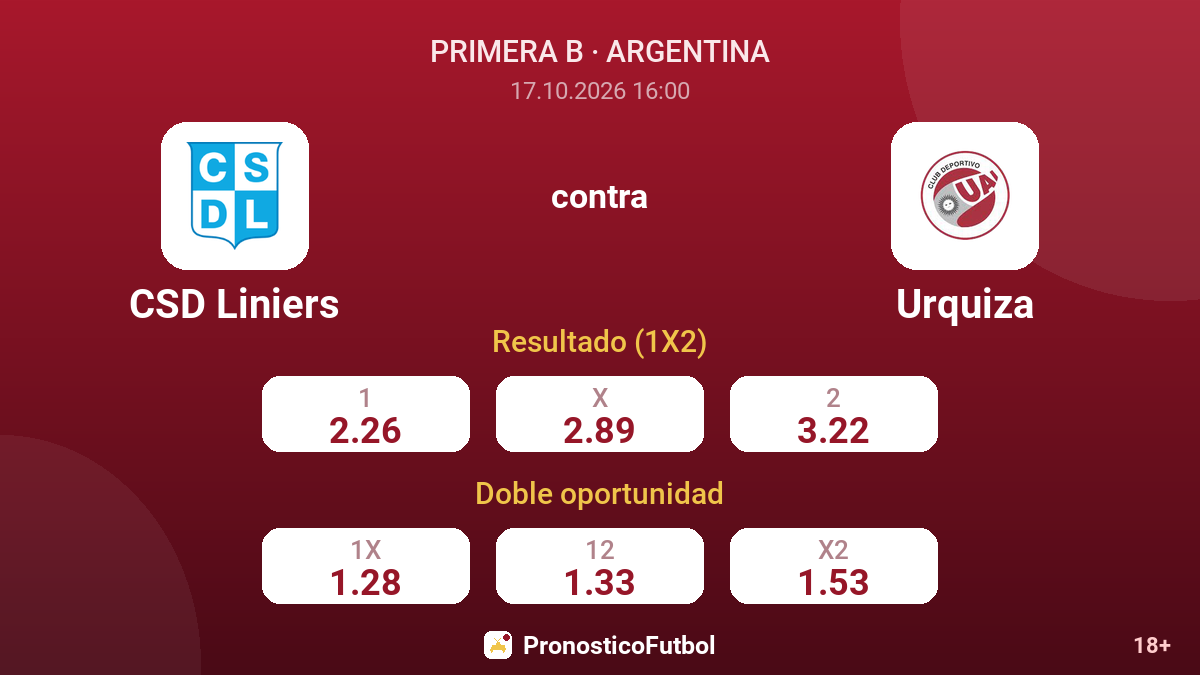 CSD Liniers - Urquiza — cuotas