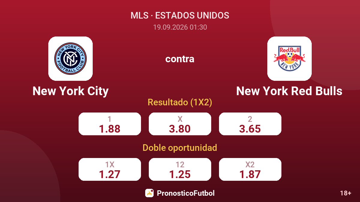 New York City - New York Red Bulls — cuotas