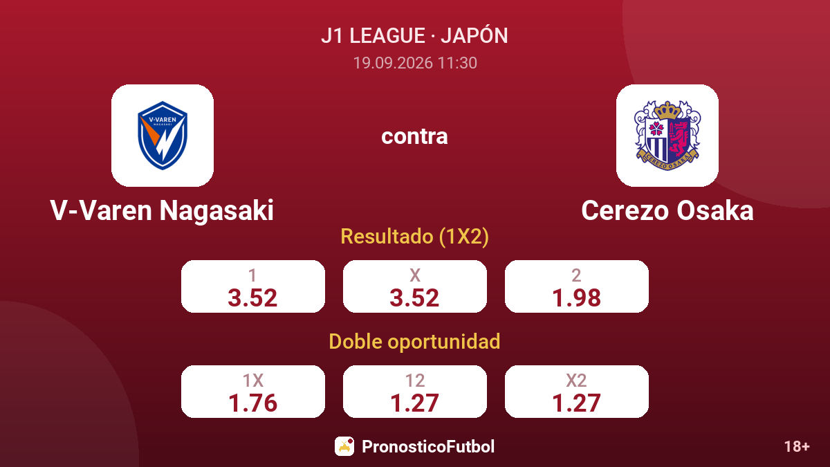 V-Varen Nagasaki - Cerezo Osaka — cuotas