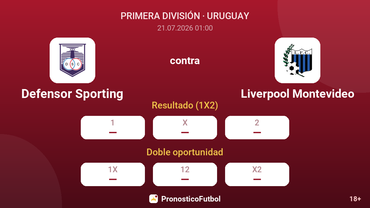 Defensor Sporting contra Liverpool Montevideo — cuotas