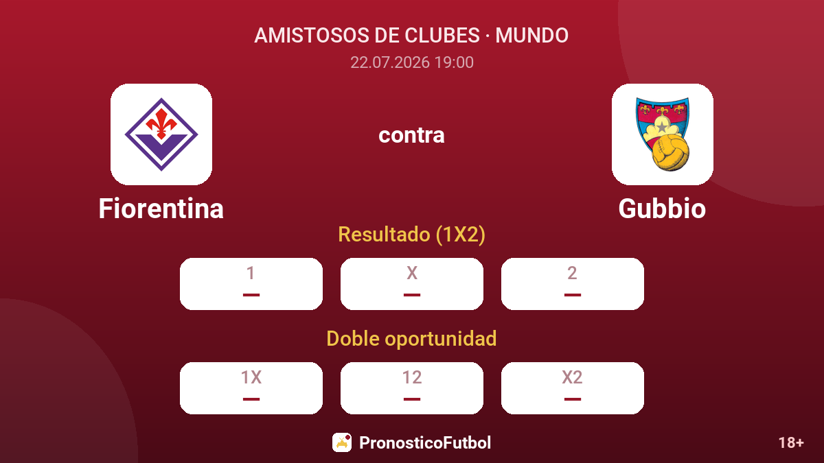 Fiorentina contra Gubbio — cuotas