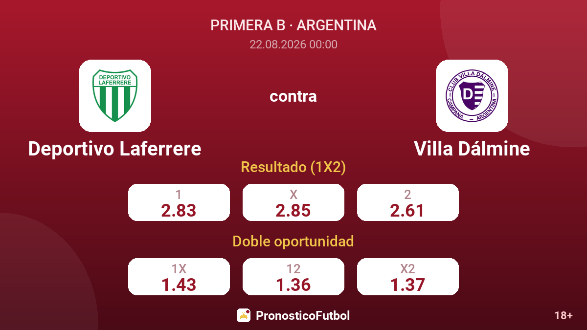 Deportivo Laferrere - Villa Dálmine — cuotas