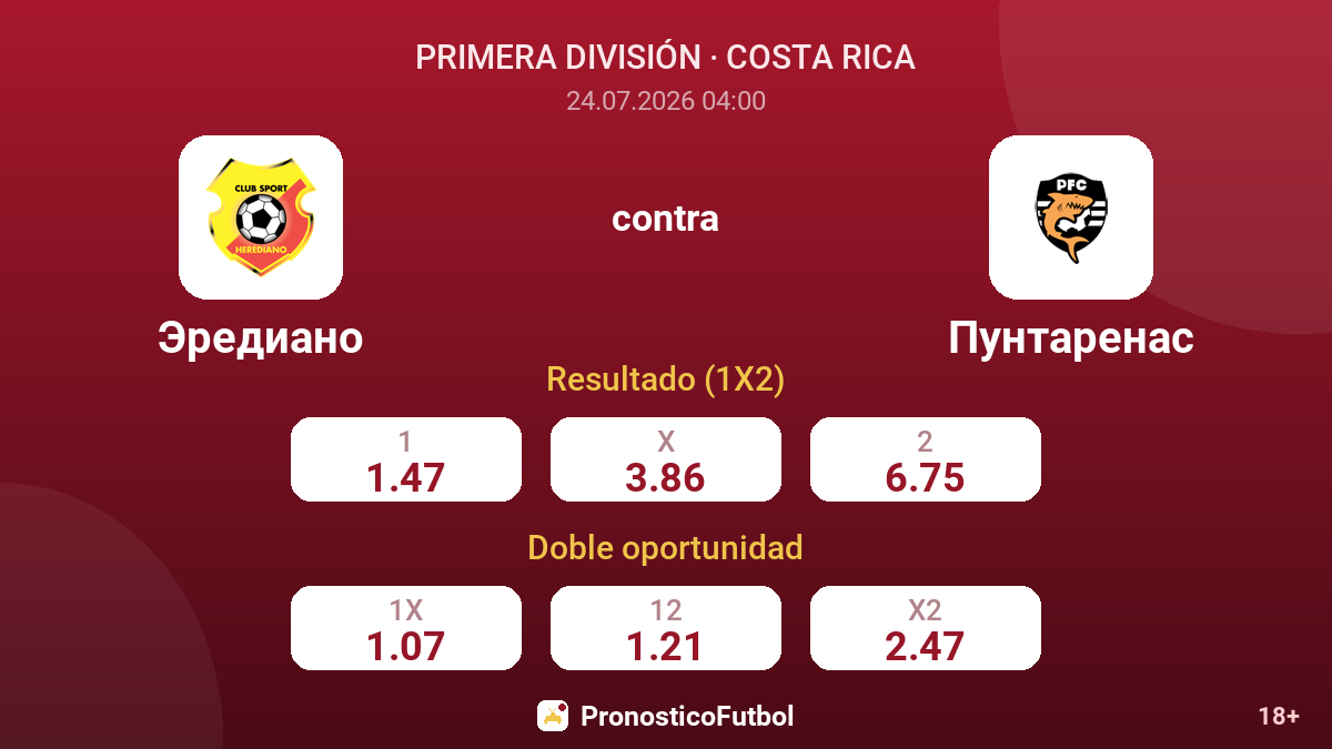 Herediano contra Puntarenas — cuotas