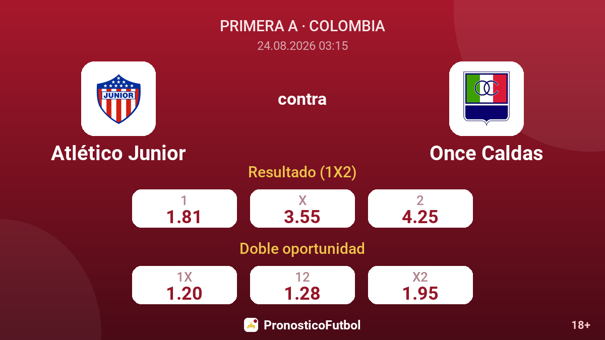Atlético Junior - Once Caldas — cuotas