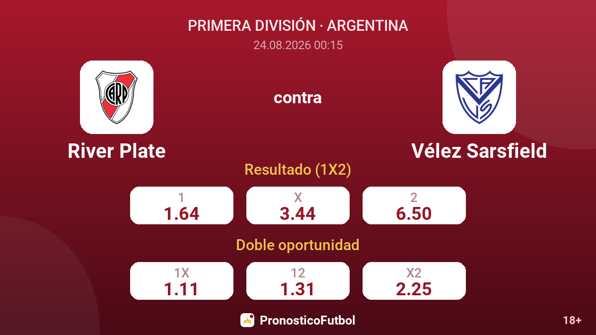 River Plate - Vélez Sarsfield — cuotas