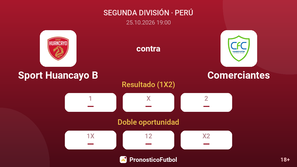 Sport Huancayo B - Comerciantes — cuotas