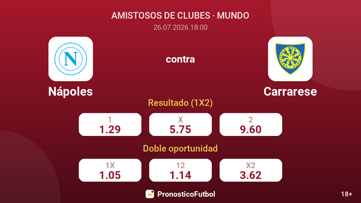 Nápoles contra Carrarese — cuotas