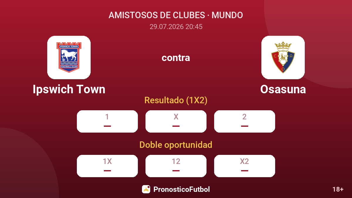 Ipswich Town contra Osasuna — cuotas