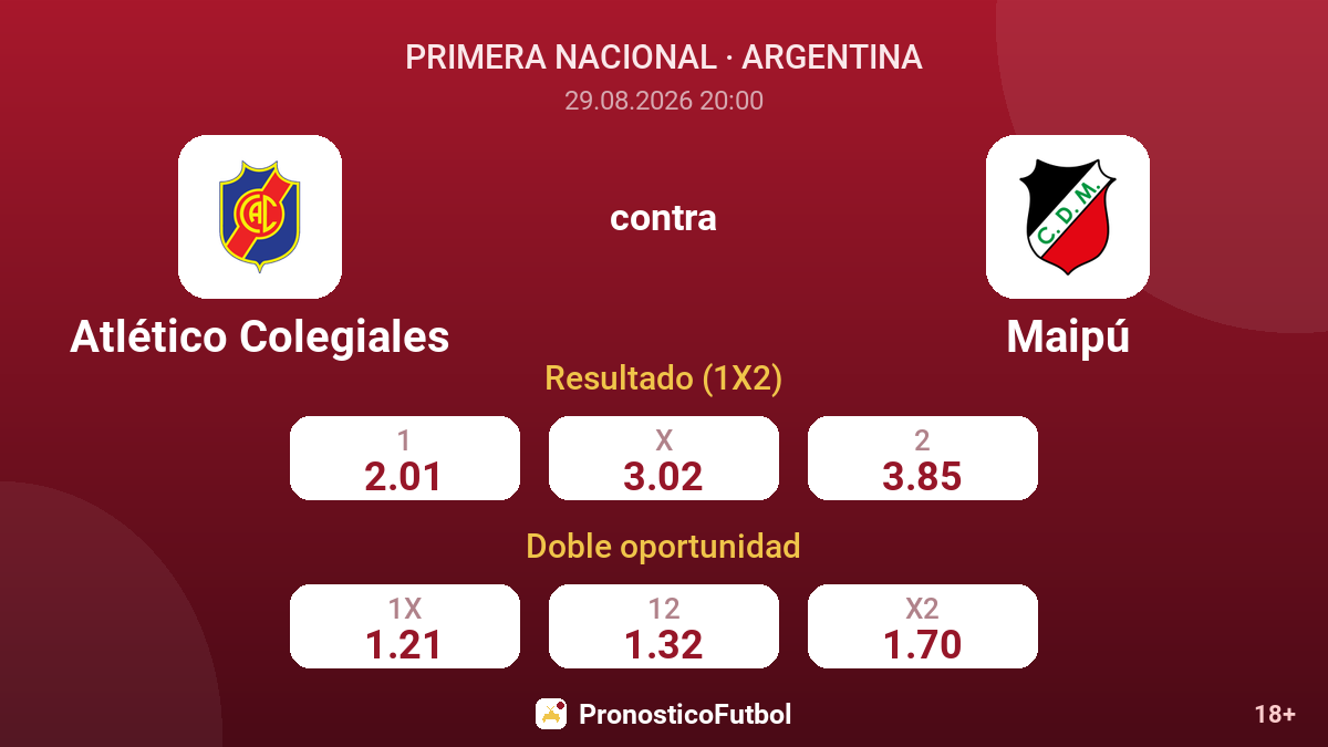 Atlético Colegiales - Maipú — cuotas