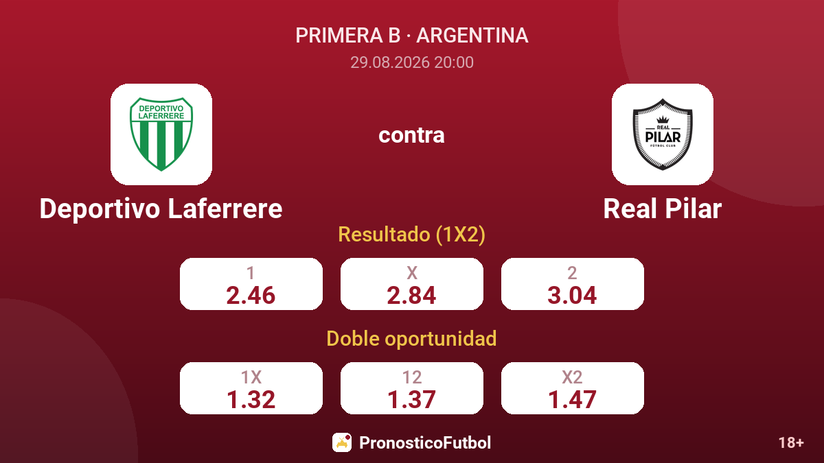 Deportivo Laferrere - Real Pilar — cuotas