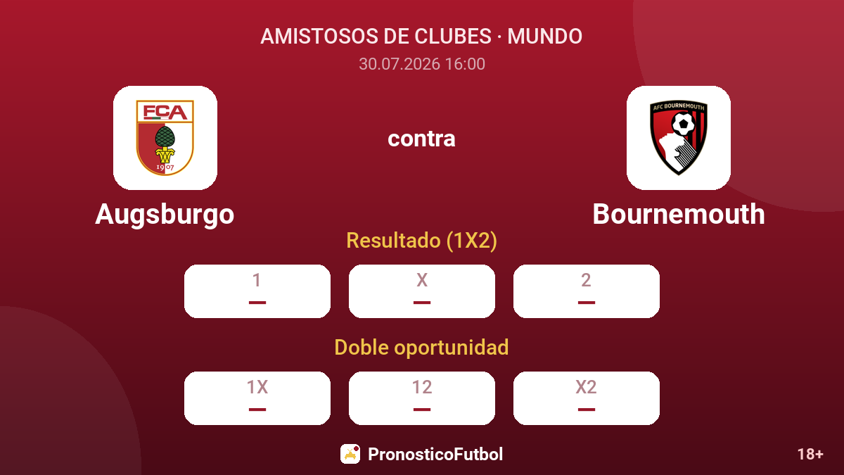 Augsburgo contra Bournemouth — cuotas