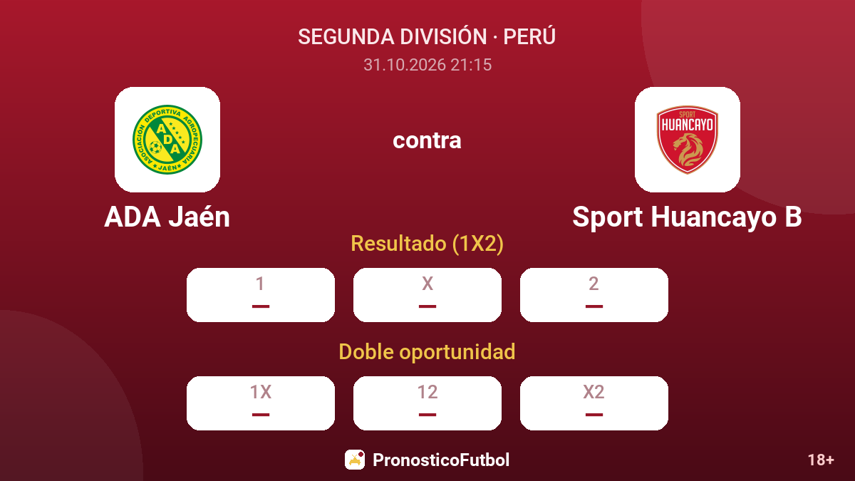 ADA Jaén - Sport Huancayo B — cuotas