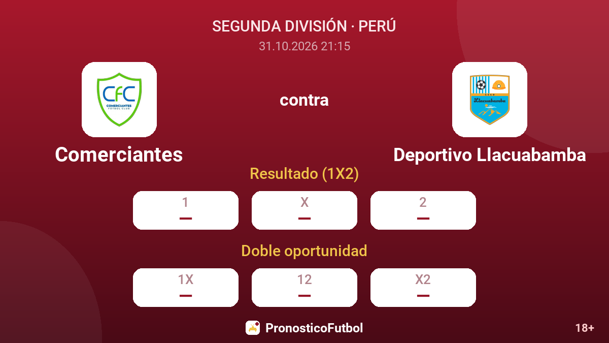 Comerciantes - Deportivo Llacuabamba — cuotas
